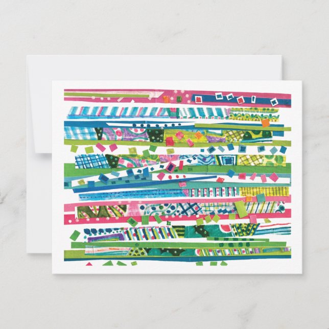 Colourful 'Confetti' Geometric Flat Greeting Card (Front)