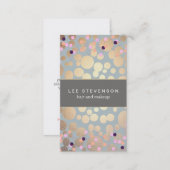 Colourful Confetti & Gold Chic Modern Beauty Salon Business Card (Front/Back)