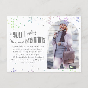 Colourful Confetti Graduation Party Invitation