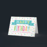 Colourful Confetti Granddaughter Birthday Card<br><div class="desc">Birthday card for granddaughter with with colourful confetti,  hand lettered style retro text and vintage banner in bright blue,  orange,  yellow,  green and hot pink.</div>