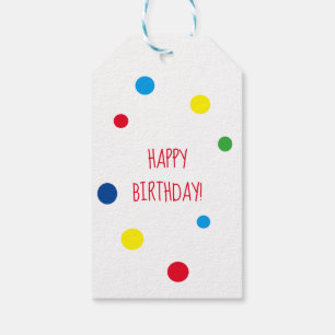 Colourful Confetti Happy Birthday Gift Tags