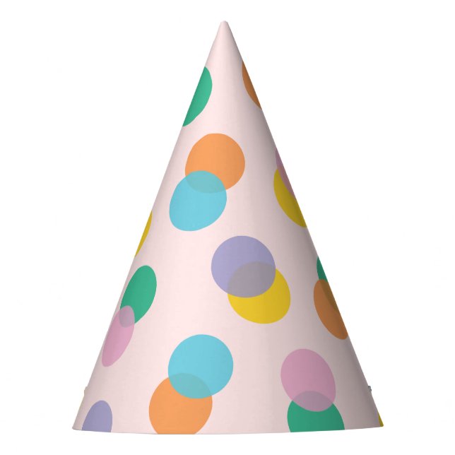 Colourful Confetti Kids Party Hat (Front)