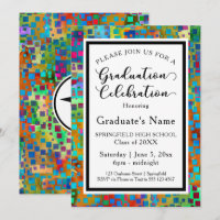 Colourful Confetti Modern Graduation Party