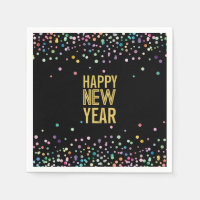Colourful Confetti New Year's Eve Party Napkins