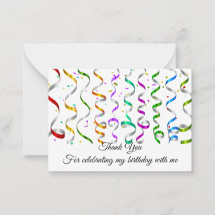 Colourful Confetti On Thank You Cards