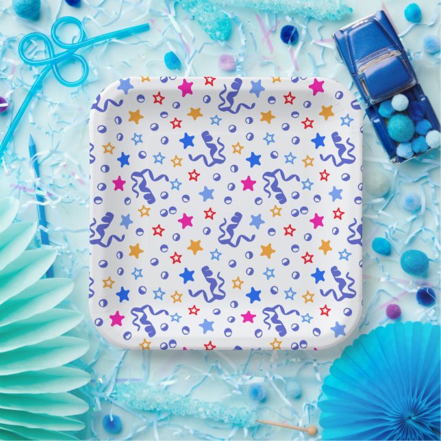 Colourful Confetti Paper Plate (Party)