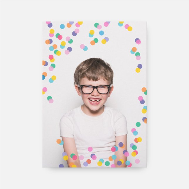 Colourful Confetti Photo Birthday Invitation (Creator Uploaded)