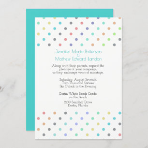Colourful Confetti Polka Dot Wedding Invitation