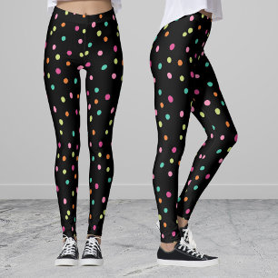 Colourful confetti sprinkles polka dot rainbow pop leggings