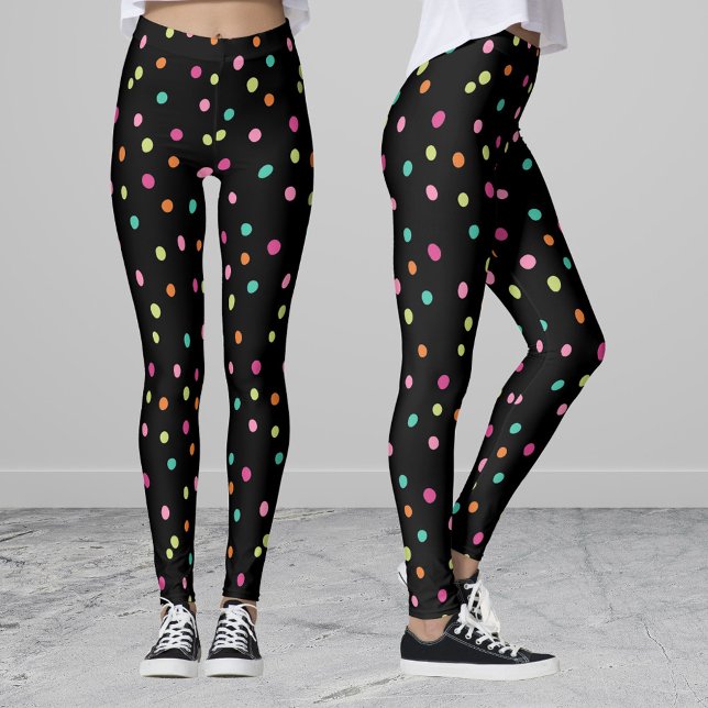 Colourful confetti sprinkles polka dot rainbow pop leggings (Creator Uploaded)