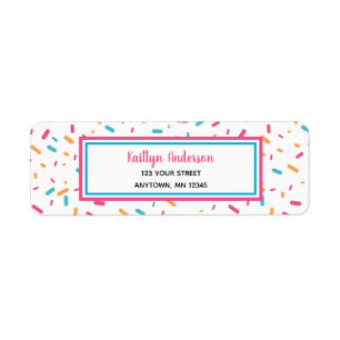Colourful Confetti Sprinkles   Return Address Labe Label