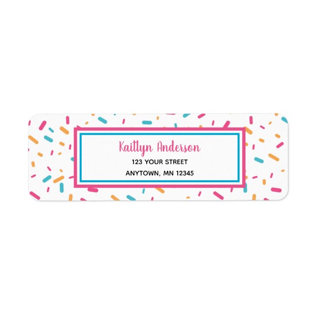 Colourful Confetti Sprinkles | Return Address Labe Label (Front)