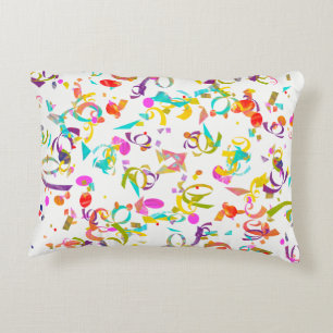 Colourful Confetti Toss Artwork Decorative Cushion
