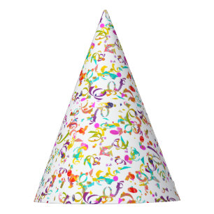 Colourful Confetti Toss Artwork Party Hat