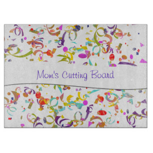 Colourful Confetti Toss Over White Cutting Board