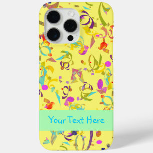 Colourful Confetti Toss Over Yellow iPhone 15 Pro Max Case