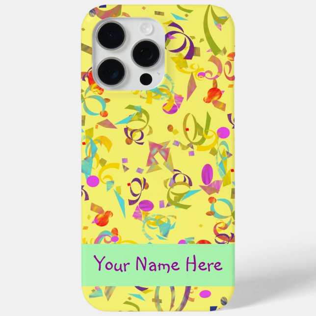 Colourful Confetti Toss Over Yellow Case-Mate iPhone Case (Back)
