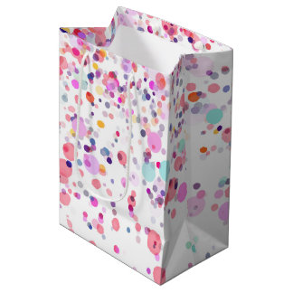 Colourful Confetti Watercolor Medium Gift Bag