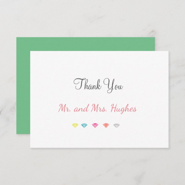 Colourful Confetti Wedding Thank You Card  (Front/Back)