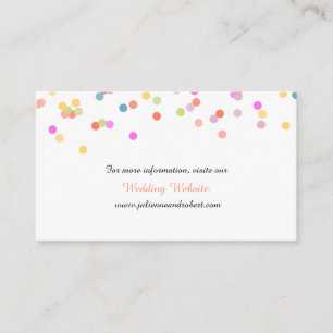Colourful Confetti Wedding Website Card
