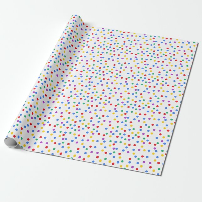Colourful Confetti Wrapping Paper (Unrolled)