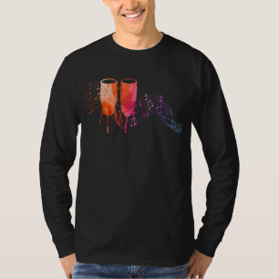 Colourful Conga on Music sheet for Conga Drummer T-Shirt