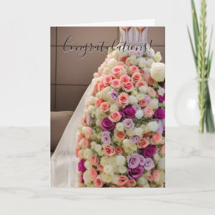 Colourful Congratulations Floral Bridal Shower Car Card