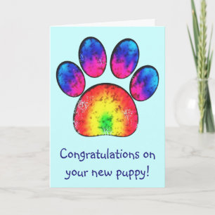 Colourful Congratulations on Your New Puppy Card
