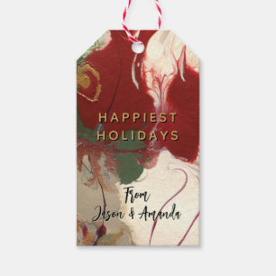 Colourful Contemporary Painted Abstract Holiday Gift Tags