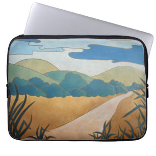 colourful contempory abstract scenic landscape laptop sleeve