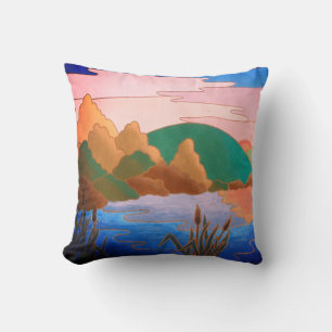 colourful contempory design in abstract style cushion