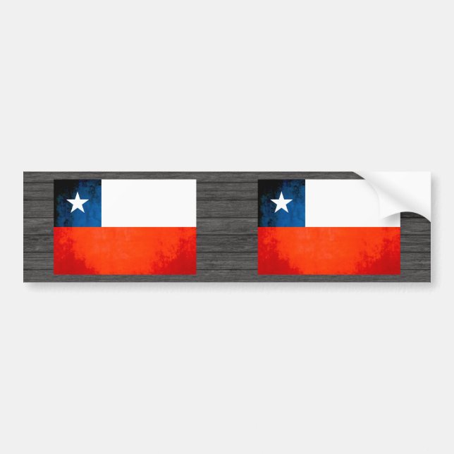 Colourful Contrast Chilean Flag Bumper Sticker (Front)