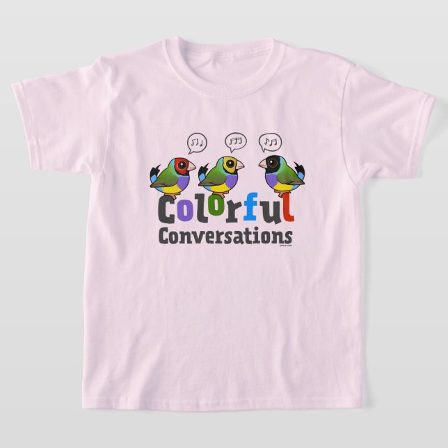 Colourful Conversations Birdorable Gouldian Finche T-Shirt (Laydown)