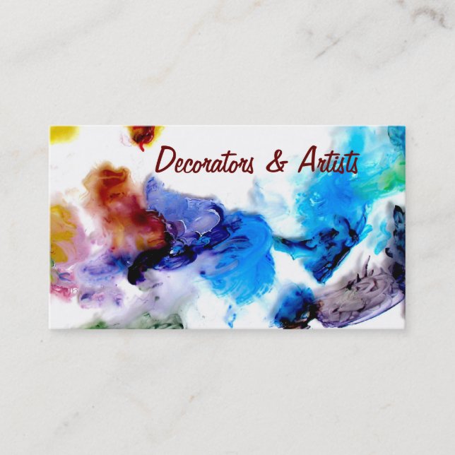 Colourful cool abstracts paints Business cards (Front)