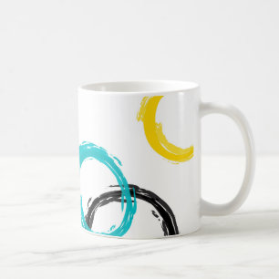 Colourful, cool, modern,trendy brush stroke circle coffee mug