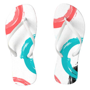 Colourful, cool, modern,trendy brush stroke circle thongs