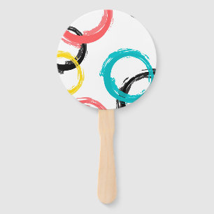 Colourful, cool, modern,trendy brush stroke hand fan