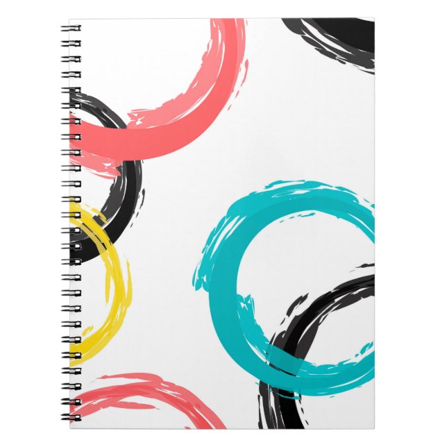 Colourful, cool, modern,trendy brush stroke notebook (Front)
