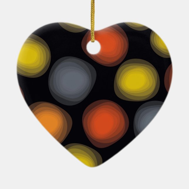 Colourful, cool, modern, trendy flower abstraction ceramic ornament (Back)