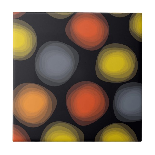 Colourful, cool, modern, trendy flower abstraction ceramic tile (Front)