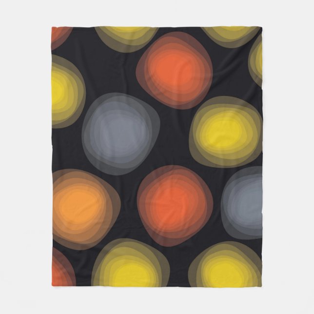 Colourful, cool, modern, trendy flower abstraction fleece blanket (Front)