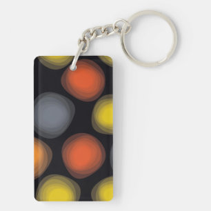 Colourful, cool, modern, trendy flower abstraction key ring