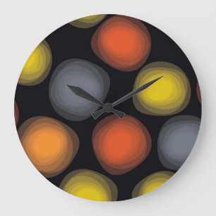 Colourful, cool, modern, trendy flower abstraction large clock
