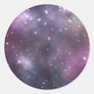Colourful Cool Nebula and Stars in Space Classic Round Sticker