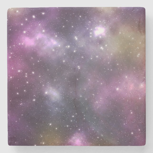 Colourful Cool Nebula and Stars in Space Stone Coaster (Front)