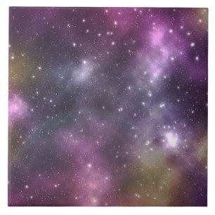 Colourful Cool Nebula and Stars in Space Tile