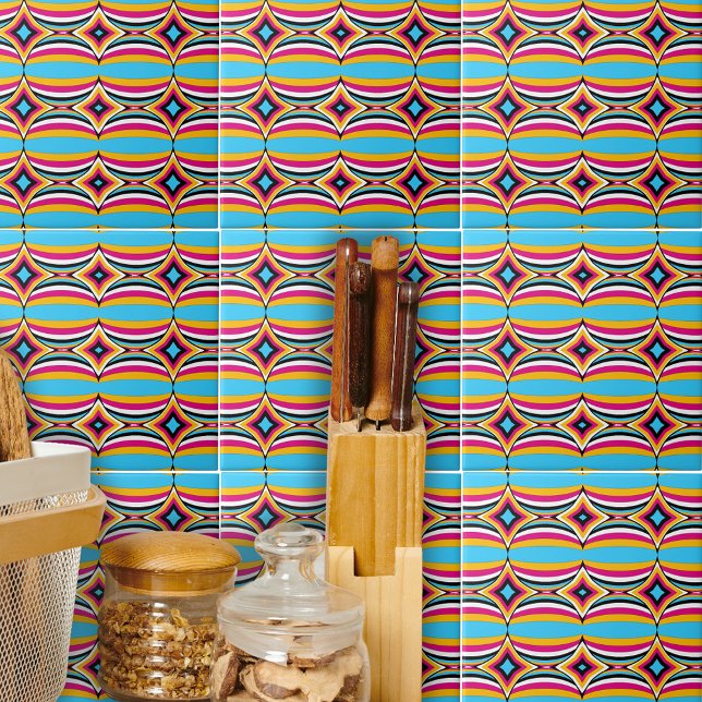 Colourful Cool Spherical Shapes Geometric Pattern Ceramic Tile (Creator Uploaded)