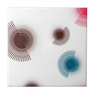Colourful, cool, trend urban brush strokes circles ceramic tile