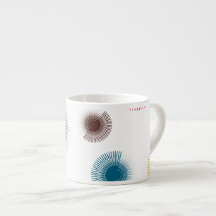 Colourful, cool, trend urban brush strokes circles espresso cup