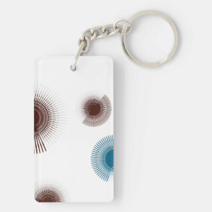 Colourful, cool, trend urban brush strokes circles key ring